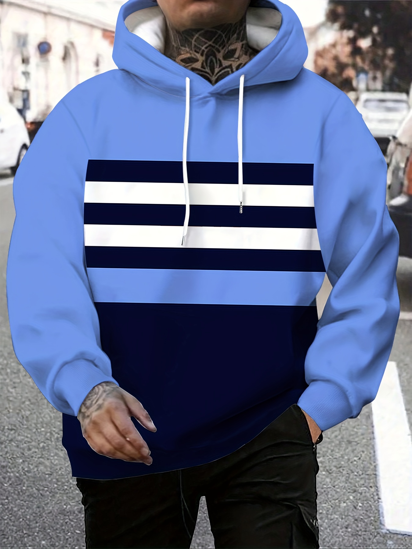 mens plus size hoodie with pullover polyester machine washable plus size details 0