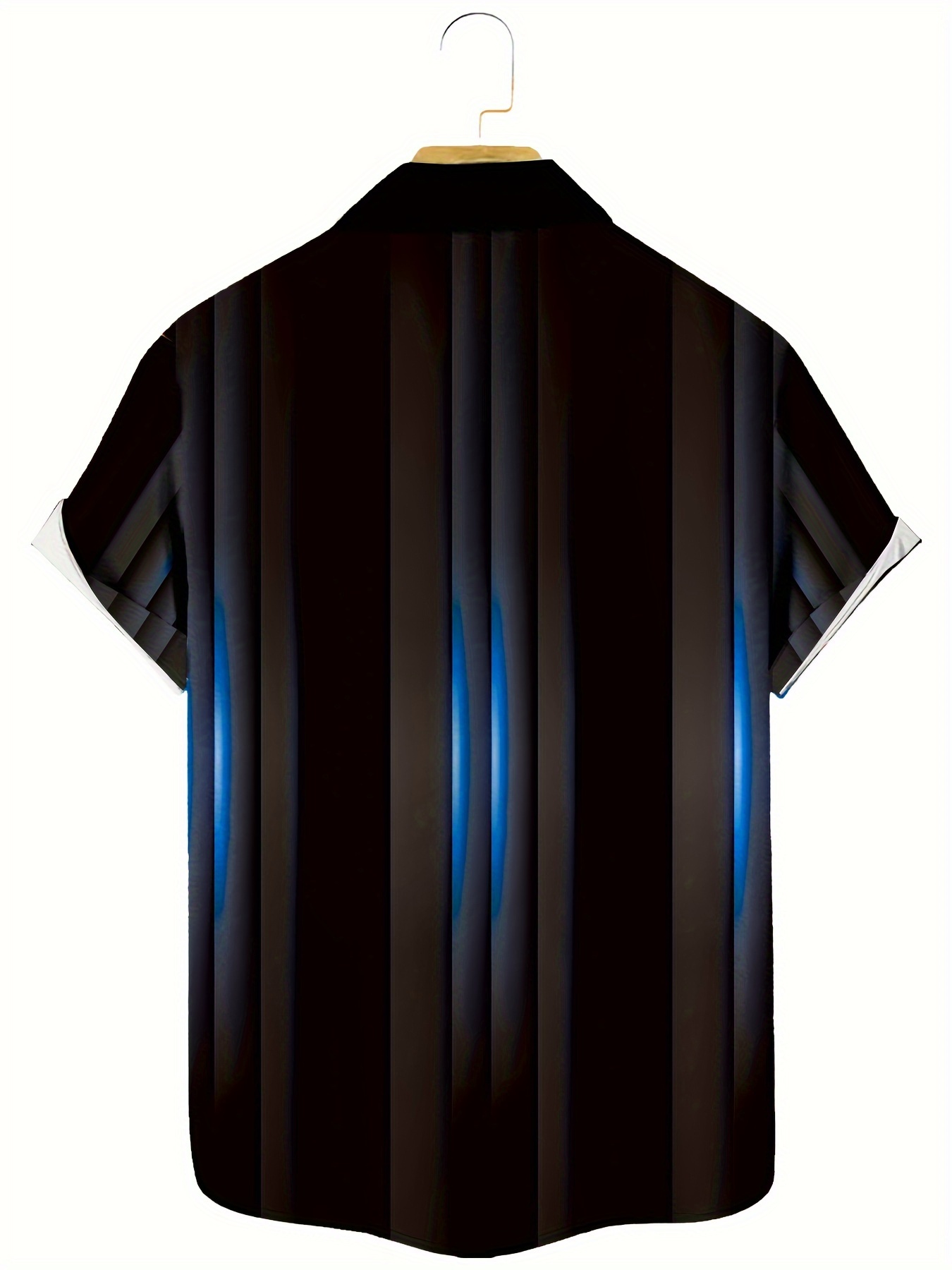 plus size mens trendy stripe print short sleeve button up lapel shirt for summer daily holiday resort dress stylish collared top details 1