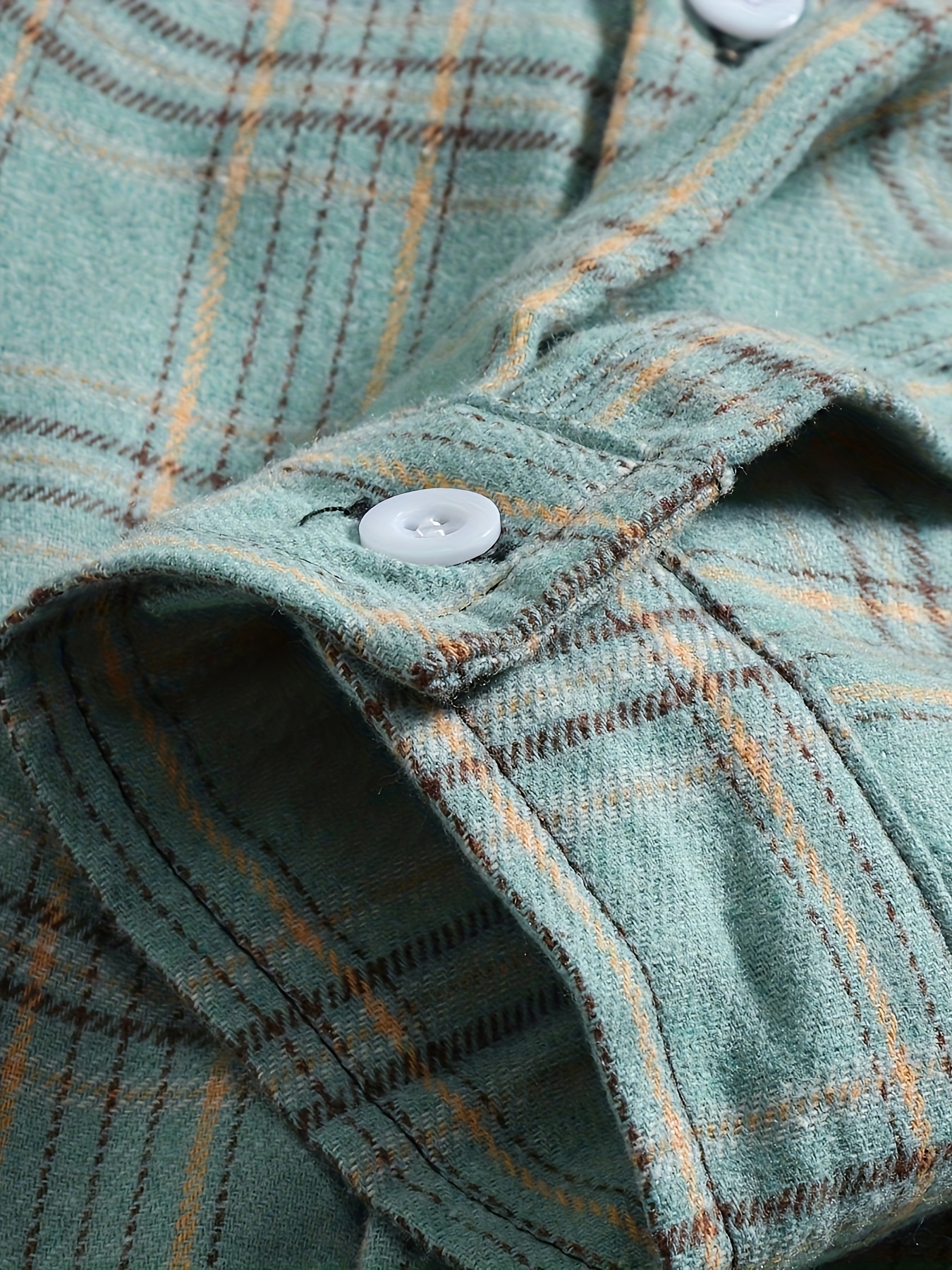 mens casual button down long sleeve shirt pattern woven polyester adult unisex collection regular size details 2