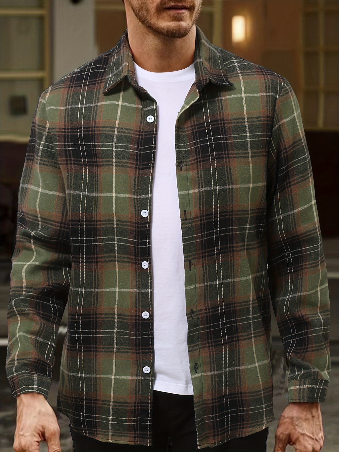 plus size mens shirt oversized long sleeve shirt for mens clothing details 0