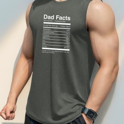 Men's Sleeveless Tank Top with Geometric Pattern - Casual Polyester Vest for Summer, Knit Fabric, Round Neck, Regular Fit, Adult Unisex