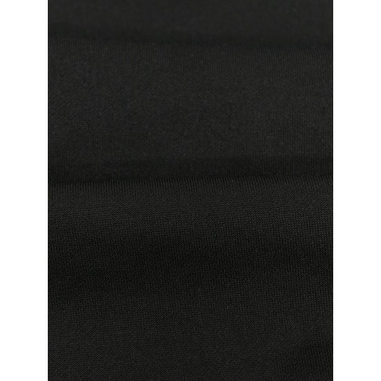 Plus Size Casual Hoodie with Geometric Wheat Ear Print, Polyester 100%, Hooded with Slight Stretch, Regular Fit Knit Fabric, 220gsm - Fake Pocket & Drawstring Detail